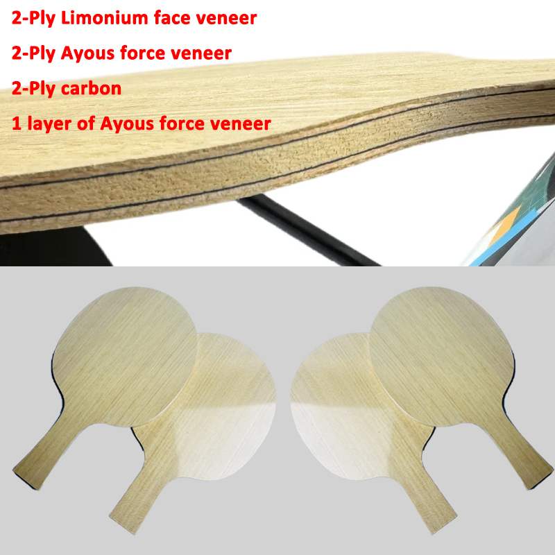Stiga Carbon Blade - Table Tennis Blade with Limonium-Spruce-Ayous Layers