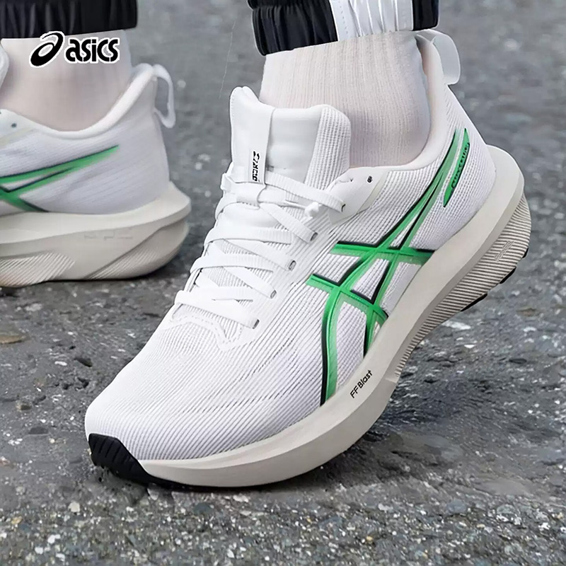 Table Tennis Shoes Asics - Asics DYNABLAST 4 White Fluorescent Green