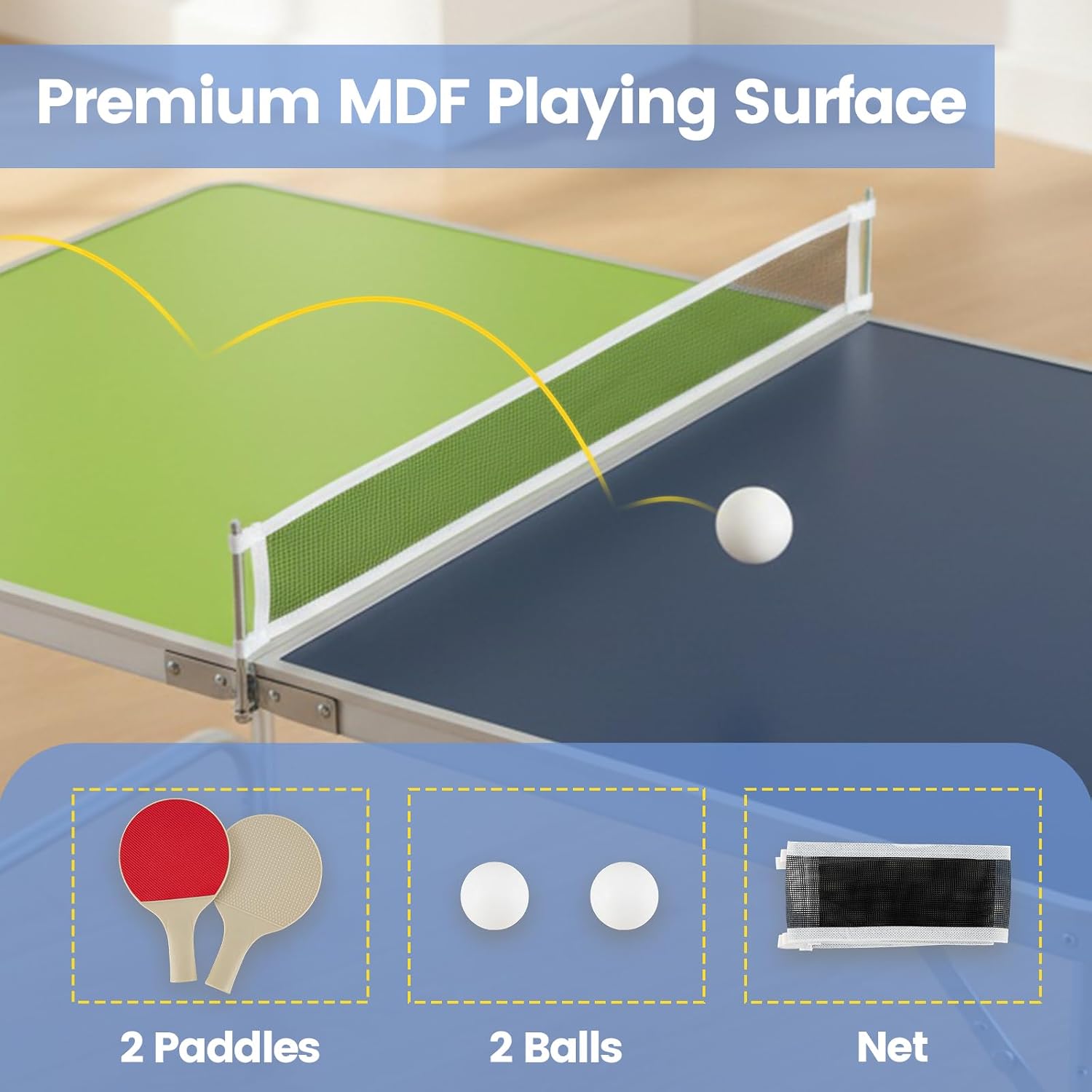 Foldable Ping Pong Table With  - Table Tennis Net Height recension och pris