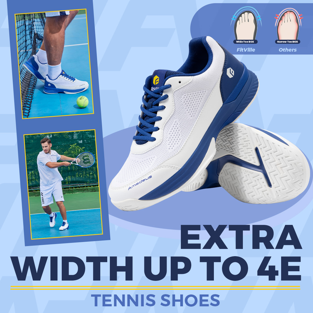 FitVille Extra Wide Pickleball - Table Tennis Shoes Asics recension och pris